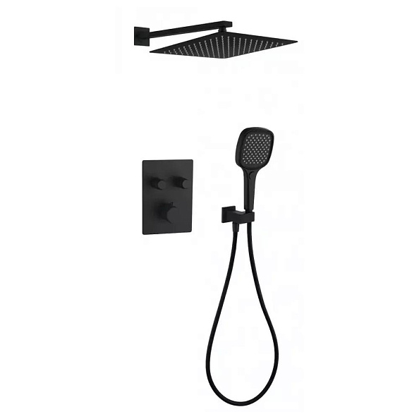 Душевая система встраиваемая (без излива) Grocenberg GB5040BL, черный