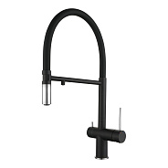 Смеситель для кухни с подключением фильтра Rivelato Adria 1523517, черный/хром