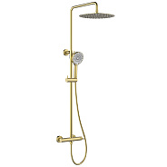 Смеситель Lemark Beluga для душа с регулируемой высотой штанги и лейкой верхнего душа «Тропический дождь» (LMF-8025B-BRLG)