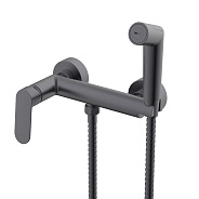 Смеситель Splenka S41.51.09 с гигиеническим душем настенный, графит