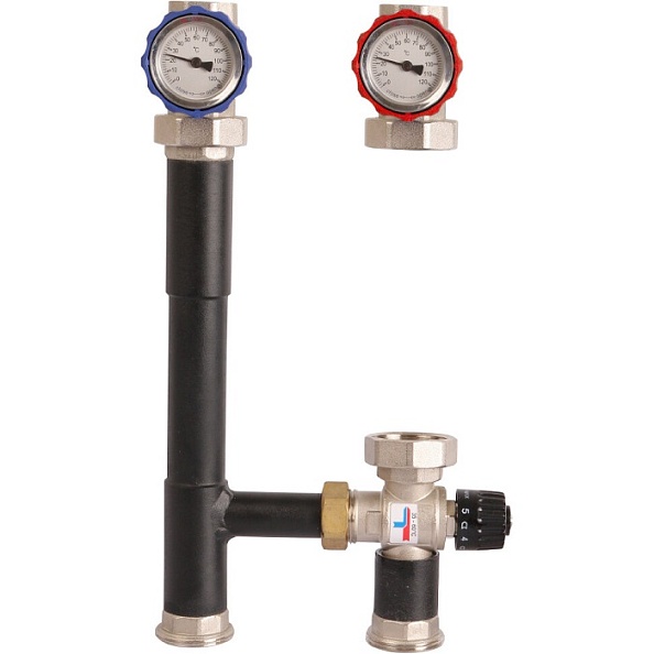 Насосная группа Rommer с термостатическим смесительным клапаном (35-60ºС) 1" без насоса (RDG-0002-012503)