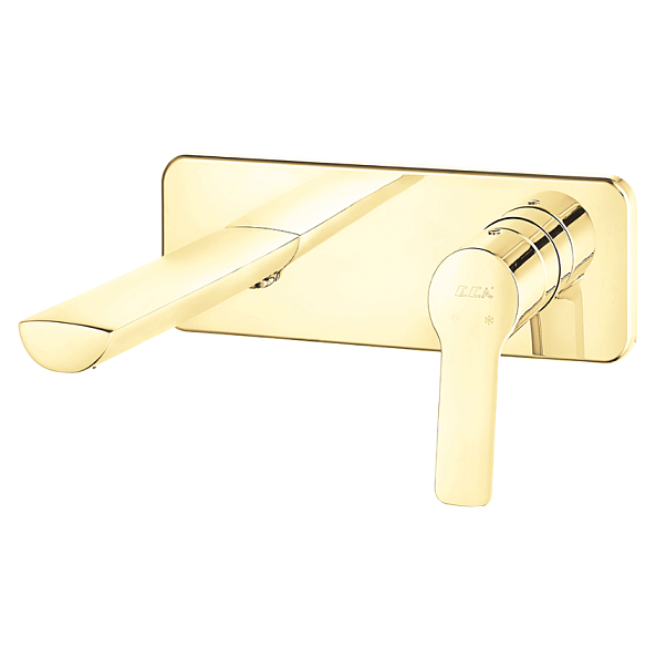 Смеситель для раковины E.C.A LUNA настенный (внешняя часть), золото (102867606EX-K)