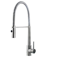 Смеситель для кухни с гибким изливом FASHUN A54111-3, сатин