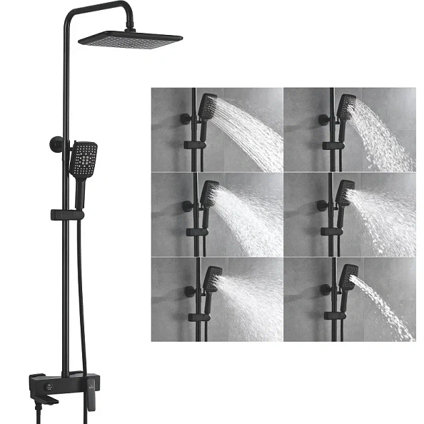 Душевая система Rose R2736H, черный