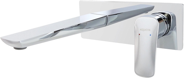 Смеситель для раковины AQUATEK ВЕГА AQ1013CR, настенный, внешняя и скрытая часть