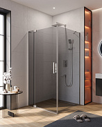Душевой уголок Cezares Slider 100x90x195 мм, прямоугольный, хром (SLIDER-AH-1-100-90/100-GRIGIO-Cr)