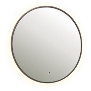 Зеркало Dreja SHINE 80х80 см, метал. рама, графит, беск. сенсор,  LED-подсветка, диммер