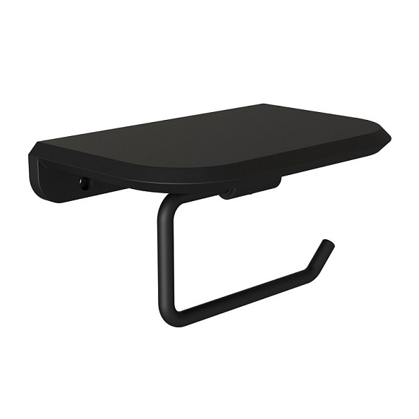 Держатель для туалетной бумаги с полочкой Knotlor PH103BL, черный