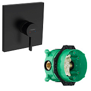 76615670S Set HG Finoris смеситель для душа встройка (76615670+01800180), матовый черный