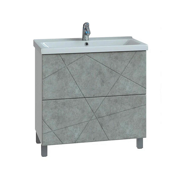 Тумба с раковиной напольная VIGO Geometry 016 бетон, 70 см