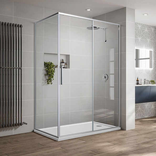 Душевой уголок Vincea Slim-U (VSR-2SU9012CL) 1200х900 мм, хром, стекло прозрачное