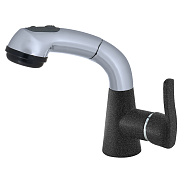 Смеситель для кухни с выдвижным изливом и режимом душ GranFest 3773, графит