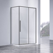 Душевой уголок Vincea Slim-N (VSR-4SN9012CLGM) 1200х900 мм, вороненая сталь, стекло прозрачное