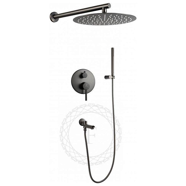 Душевая система встраиваемая FILARETE Roun FL1020BG, графит