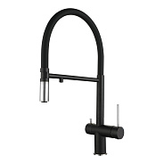 Смеситель для кухни с подключением фильтра Rivelato Adria 1523517, антрацит/хром