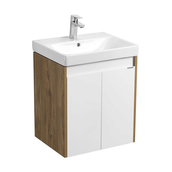 1A2788K0SDZ90 Набор Акватон: 1A278801SDZ90 Тумба-умывальник Сканди Doors 55 Бел/Дуб Рустикальный/1WH501620 Раковина Адриана 55