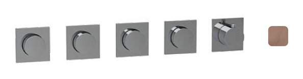 Смеситель для душа Almar Modular Push, на 4 потребителя, Copper Brushed PVD (E180490.CO)
