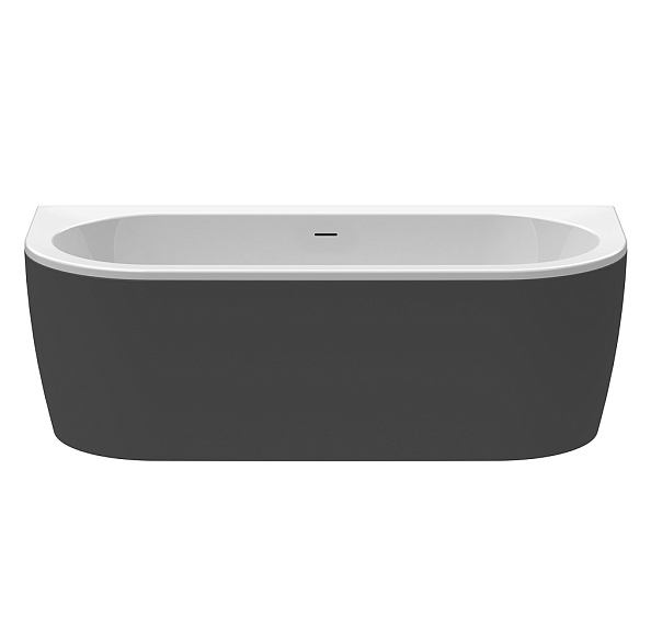 Акриловая ванна Cezares Slim 180х79, Черный матовый (SLIM WALL-180-80-60-NERO-SET)