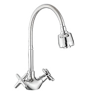 Смеситель Splenka S80.43 для кухни вентильный гибкий поворотный излив, хром