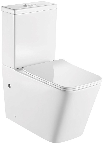 AQ1263-00 ЛИБРА Унитаз напольный безободковый с бачком 665*360*810мм, горизонтальный выпуск, тонкое сиденье с мех. плавного закрывания, крепеж