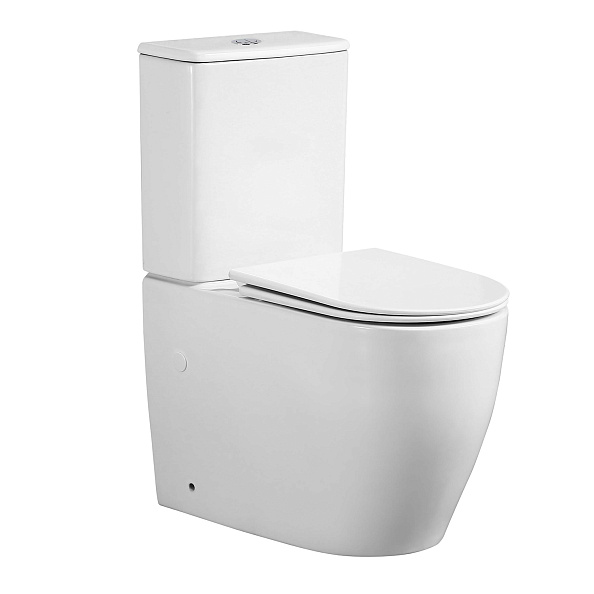 Унитаз-компакт Azario BONELLE 355х630х795 напольный, безободковый, слив "Торнадо", в комплекте с быстросъемным сиденьем микролифт (AZ-1229A)