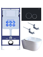 SET AQUATEK ПОЛАРИС (рама AQUATEK Standard INS-0000012+унитаз ПОЛАРИС AQ0700-01 с тонким сиденьем soft-close+ крепеж KKI-0000002 +панель KDI-0000020)