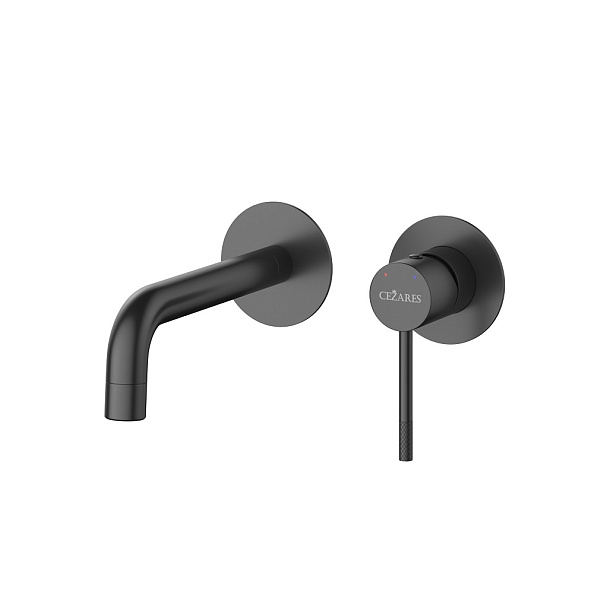 Смеситель для раковины встраиваемый Cezares Relax, черный матовый (RELAX-BLI2-1-NOP-W0)