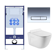 SET AQUATEK ДИВА-023 4в1 (рама AQUATEK Standard INS-0000012+ кркпеж KKI-0000002+клавиша KDI-0000023+унитаз ДИВА AQ2012-00 с тонким сиденьем soft-close