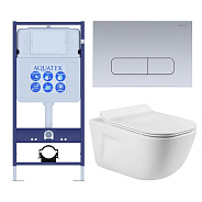 SET AQUATEK ДИВА-014 4в1 (рама AQUATEK Standard INS-0000012+ кркпеж KKI-0000002+клавиша KDI-0000014+унитаз ДИВА AQ2012-00 с тонким сиденьем so