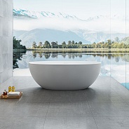 Ванна Vincea Solid Surface VBT-6S01MW, 1700*750*550, белый мат., слив-перелив в комплекте