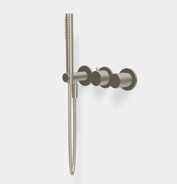 Смеситель для душа Fima Carlo Frattini Spillo Tech, X Collection, на 2 потребителя, брашированный шампань (F3049TWX8XHS)