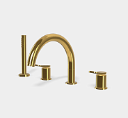 Смеситель для ванны и душа Fima Carlo Frattini Flo', золото (Gold, Polished Gold) (F3814NOR)