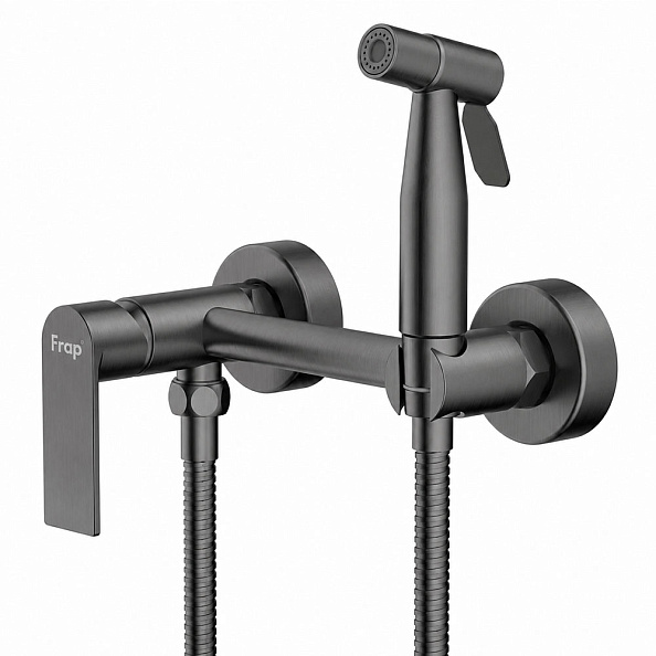 Гигиенический душ со смесителем FRAP F20806-9, оружейная сталь