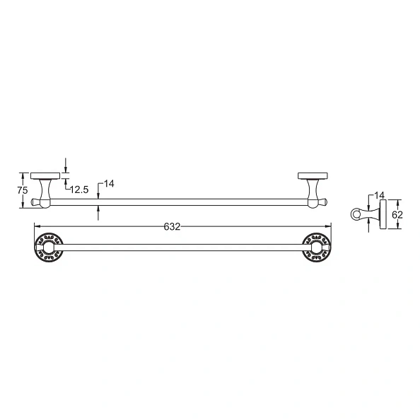 Полотенцедержатель Rose RG1017Q, бронза