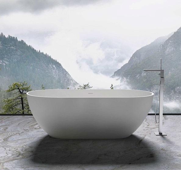 Ванна из искусственного камня Vincea VBT-4S04MW, 1700*800*560, белый мат., слив-перелив в комплекте