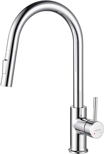 Смеситель для кухни AQUATEK ЕВРОПА, с вытяжным изливом 2 jet, хром AQ1384CR