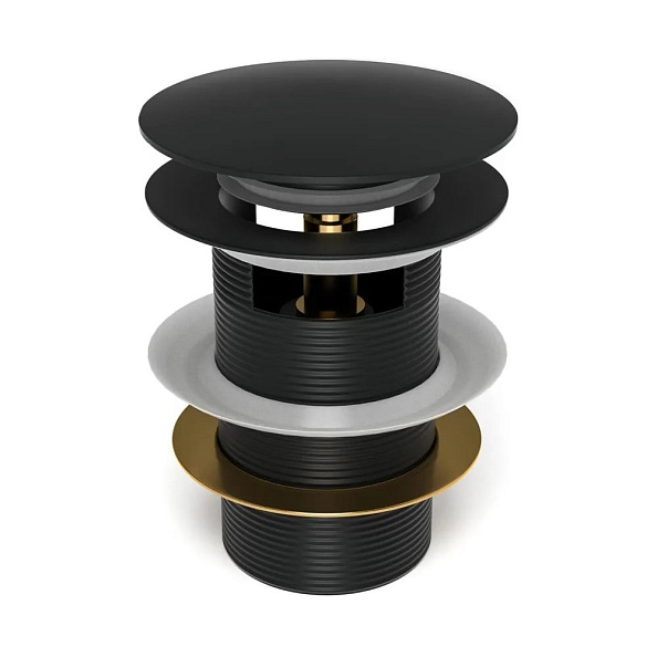 Донный клапан для раковины с переливом Maretti AC19Z12560, черный