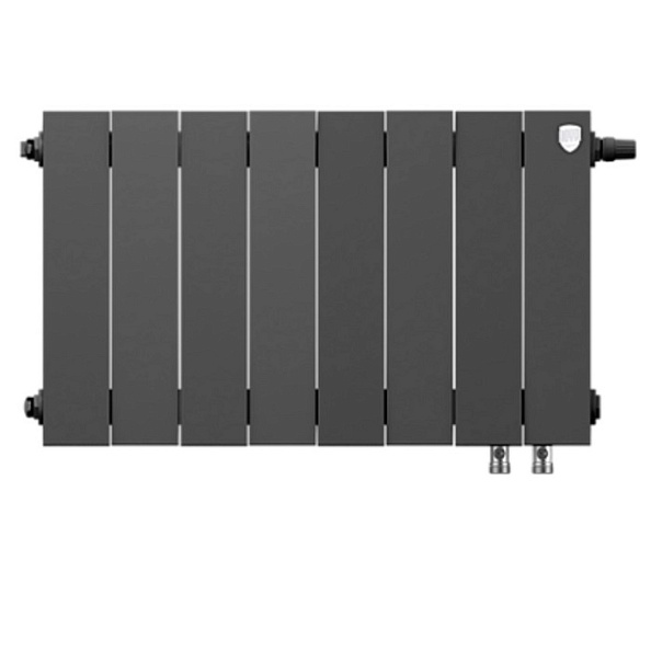 Биметаллический радиатор Royal Thermo PianoForte 300 Noir Sable VDR 8 секций с нижним подключением