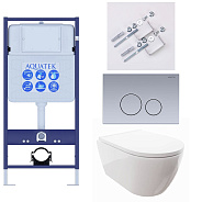 SET AQUATEK ПОЛАРИС (рама AQUATEK Standard INS-0000012+унитаз ПОЛАРИС AQ0700-00 с тонким сиденьем soft-close+ крепеж KKI-0000002 +панель KDI-0000036)