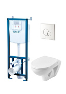 1.WH50.1.544 БОРЕАЛЬ ПЭК (подвес. унитаз с сиденьем soft close, инсталляция, панель хром)