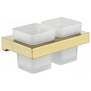 Стакан для ванной комнаты двойной Grocenberg AC0022MG, матовое золото