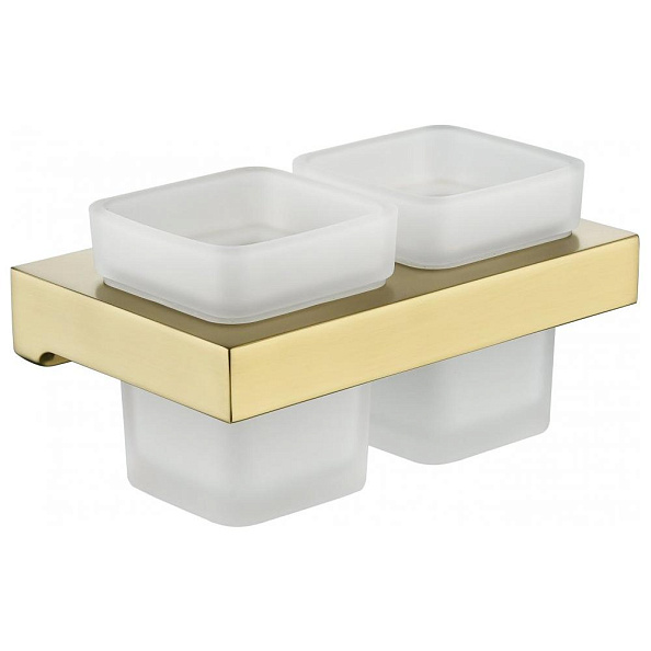 Стакан для ванной комнаты двойной Grocenberg AC0022MG, матовое золото