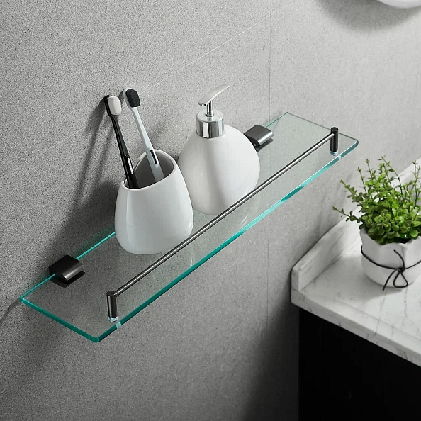 Полка стеклянная Rose RG1719T, пепельный