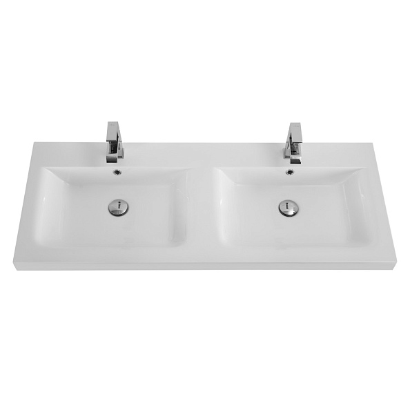 Раковина из искусственного мрамора с двумя чашами Cezares Eco 1200х480х155 (CZR-1200/480-2-LV-MR-ECO)