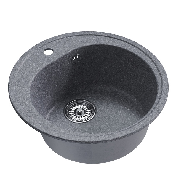 Мойкa MIXLINE ML-GM11 круглая  графит (342) 500мм (глуб. чаши 180) NEW (551827)