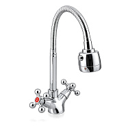 Смеситель для кухни с гибким изливом и режимом душ FRAP F4319, хром
