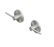 Вентиль Quadro design FFQT, запорный, 1/2", в комплекте-2 шт, сталь брашированная (21 63V AS)