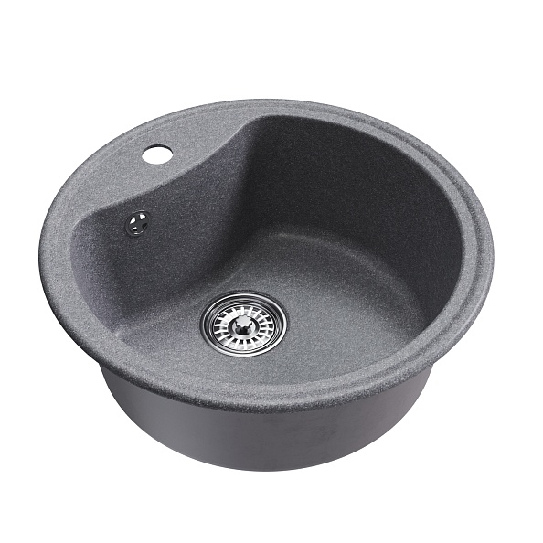 Мойкa MIXLINE ML-GM09 круглая  графит (342) 510 мм (глуб. чаши 190) NEW (551803)