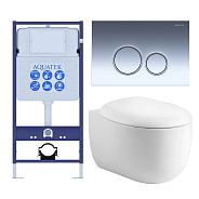 SET AQUATEK АЛЬТАИР-018 4в1 (рама AQUATEK Standard INS-0000012+крепеж KKI-0000002+клавиша KDI-0000018+унитаз АЛЬТАИР AQ1980-00 с тонким сиденьем soft-