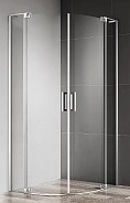 Душевой уголок Cezares Slider 90x90x195 мм, полукруглый, хром (SLIDER-R-2-90/100-GRIGIO-Cr)